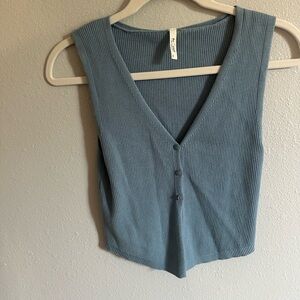 BE COOL Gray Sleeveless Crop Tank Top